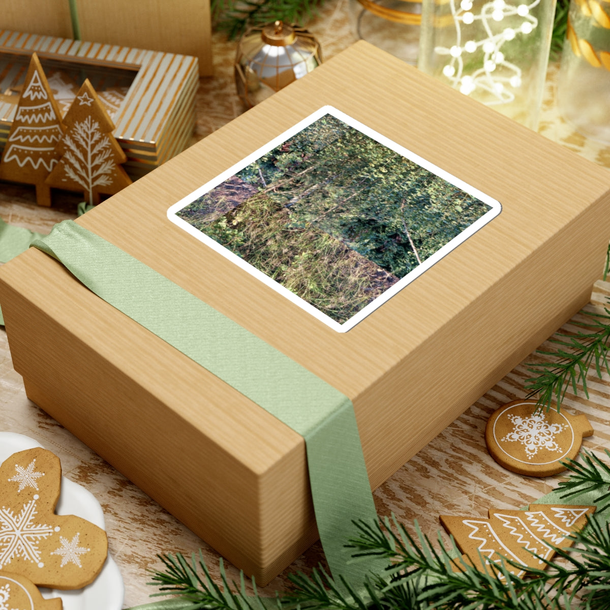 Nature Photo Sticker — Verdant Forest & Meadow Kiss-Cut Sticker